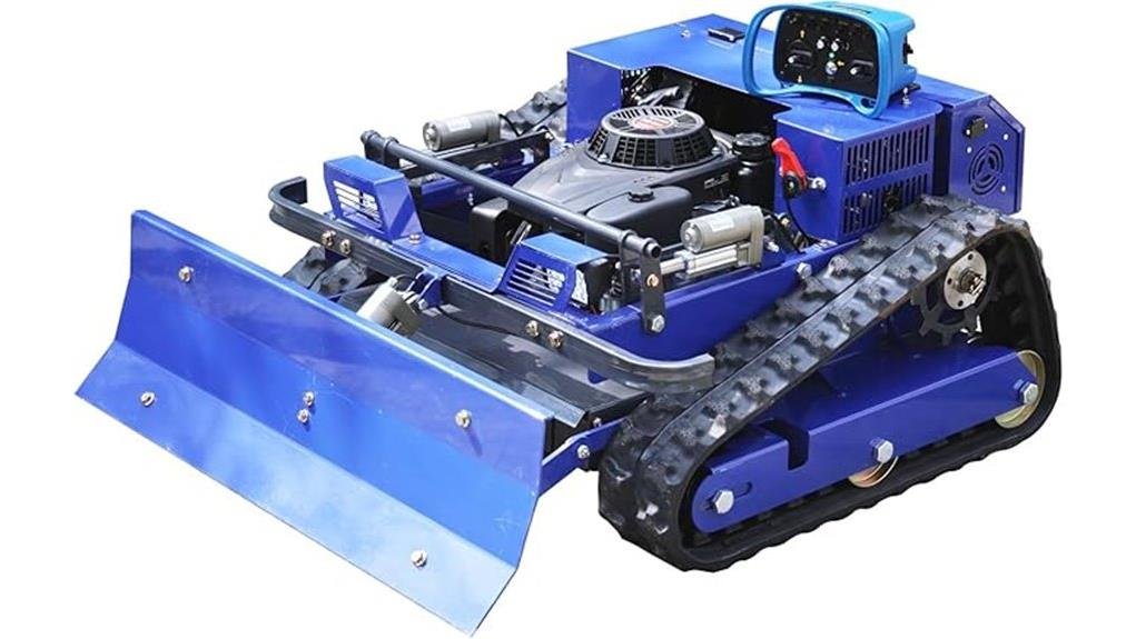 remote controlled mower with plow