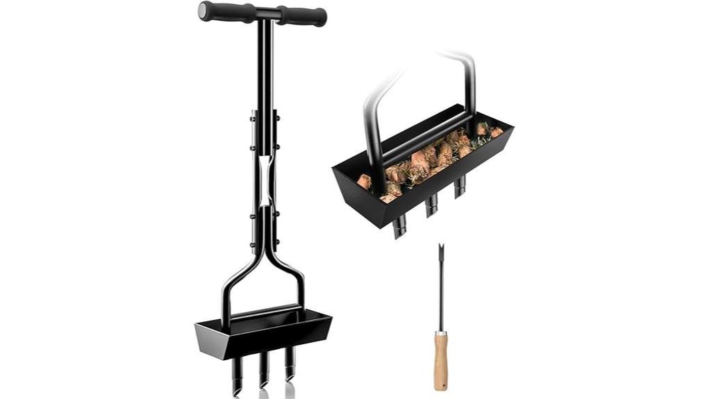 lawn core aerator with tray