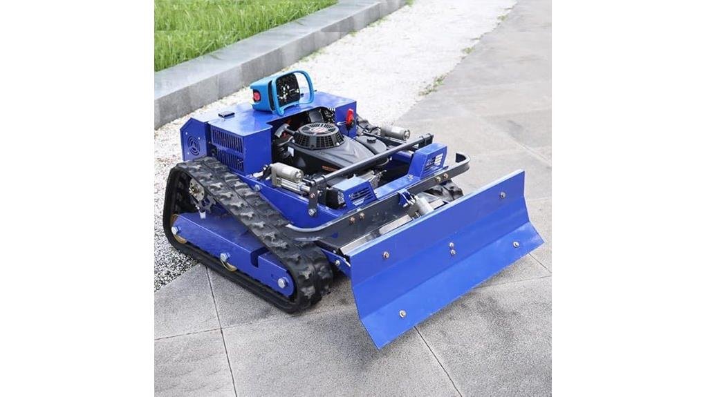 remote controlled crawler mower plow