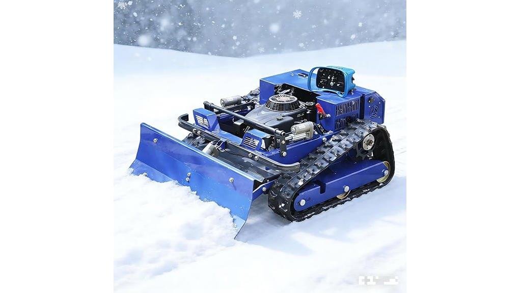 remote controlled mower with plow